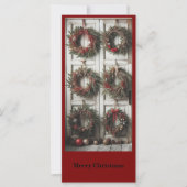 Christmas Door Wreath Holiday Personalized Card (Voorkant)
