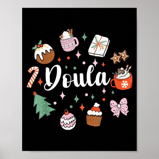 Christmas Doula Midwife Birth Worker Stpartum Xmas Poster (Voorkant)