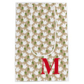 Christmas Dove Branch Faith Peace Love Joy INITIAA Medium Cadeauzakje (Achterkant)