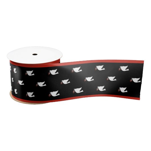 Christmas Dove Ribbon Satijnen Lint (Spoel)