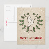 Christmas Dove Wreath Feestdagenkaart (Voorkant / Achterkant)