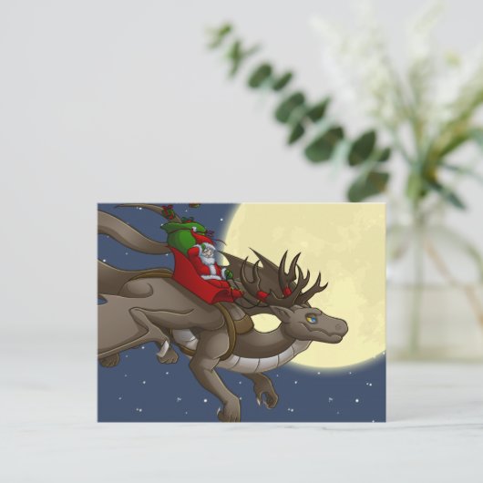 Christmas Dragon Briefkaart (Staand voorkant)