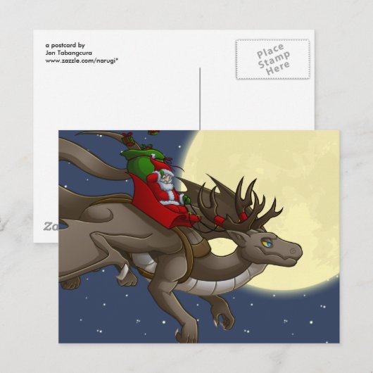 Christmas Dragon Briefkaart (Voorkant / Achterkant)