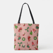 Christmas Drawing I Custom Name  Tote Bag (Achterkant)