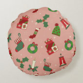 Christmas Drawing  Rond Kussen (Achterkant)