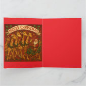 Christmas Dreams - Santa And Giraffes Kaart (Binnen)