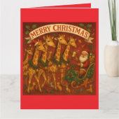 Christmas Dreams - Santa And Giraffes Kaart (Voorkant)