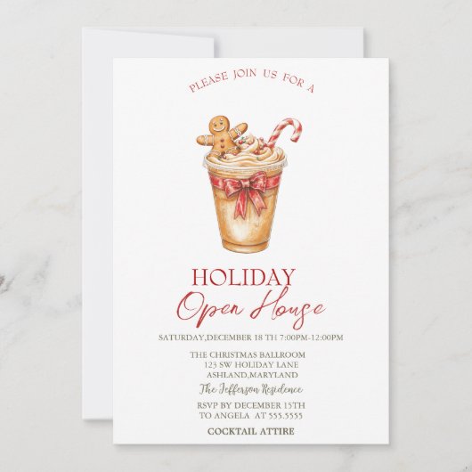 Christmas Drink Gingerbread Holiday Open House  Kaart (Voorkant)