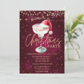 Christmas Drink Santa Hat Red Christmas  Kaart (Staand voorkant)