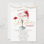 Christmas Drink Santa Hat Stars Christmas Kaart (Voorkant)