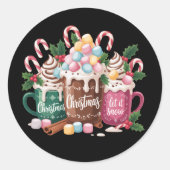 Christmas Drinks Pink Coquette Gingerbread Coffee  Ronde Sticker (Voorkant)