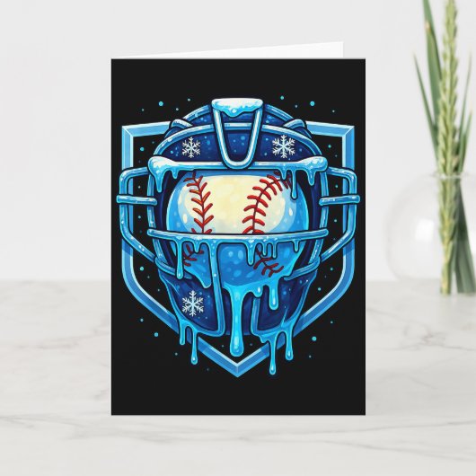 Christmas Drip Baseball Catcher Mask Ice Cream Dri Kaart (Voorkant)