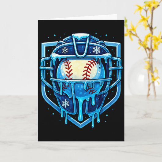 Christmas Drip Baseball Catcher Mask Ice Cream Dri Kaart (Gele Bloem)