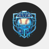 Christmas Drip Baseball Catcher Mask Ice Cream Dri Ronde Sticker (Voorkant)