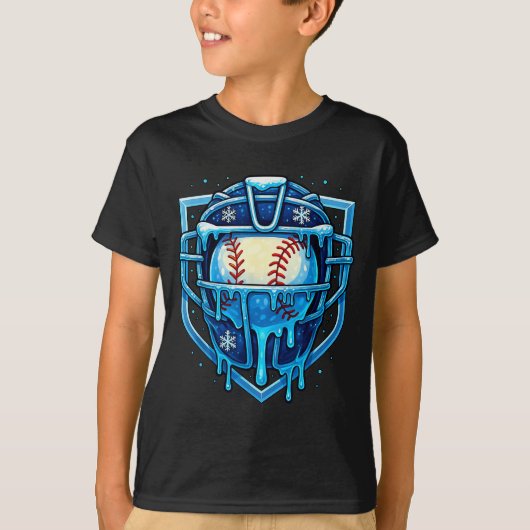Christmas Drip Baseball Catcher Mask Ice Cream Dri T-shirt (Voorkant)