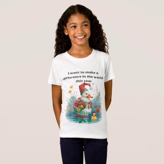 Christmas Duck maakt dit jaar een verschil T-shirt (Voorkant volledig)
