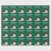 Christmas dwarf with hedgehog cartoon Christmas Cadeaupapier (Vlak)