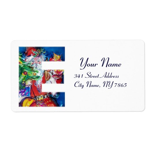 CHRISTMAS E BRIEF / SANTA MET CHRISTMAS TREE ETIKET (Voorkant)