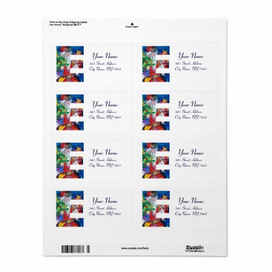 CHRISTMAS E BRIEF / SANTA MET CHRISTMAS TREE ETIKET (Full Sheet)