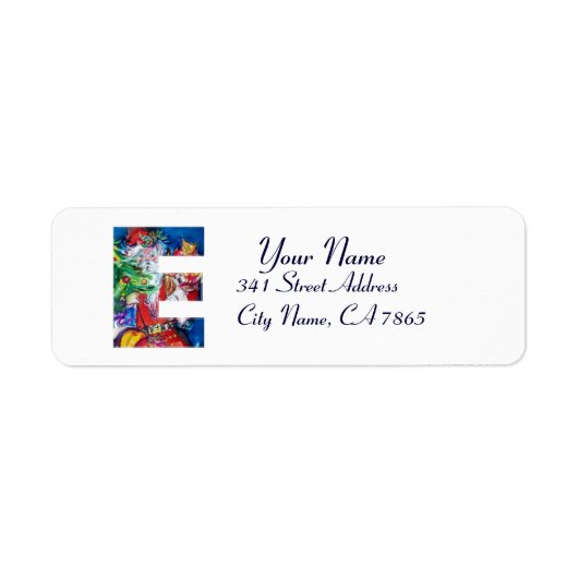 CHRISTMAS E BRIEF / SANTA MET CHRISTMAS TREE ETIKET (Voorkant)