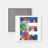 CHRISTMAS E BRIEF / SANTA MET CHRISTMAS TREE MAGNEET (Voorkant / Achterkant)