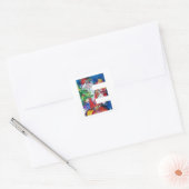 CHRISTMAS E BRIEF / SANTA MET CHRISTMAS TREE VIERKANTE STICKER (Envelop)
