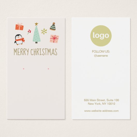 Christmas Earring Logo Display Kaart (Voorkant /achterkant)