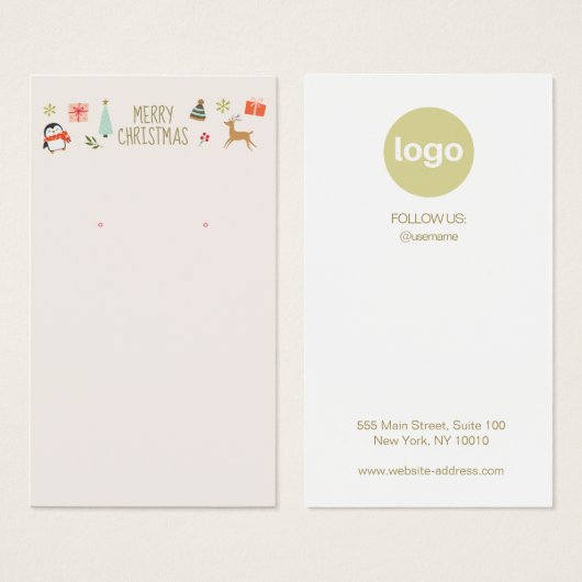 Christmas Earring Logo Display Kaart (Voorkant /achterkant)