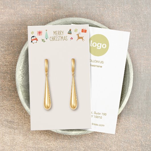 Christmas Earring Logo Display Kaart