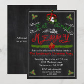 Christmas Eat Drink  schoolbord uitnodiging (Voorkant / Achterkant)