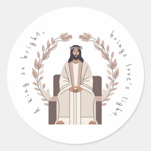 Christmas | Een koning zo helder | Jezus | Neutral Ronde Sticker (Voorkant)