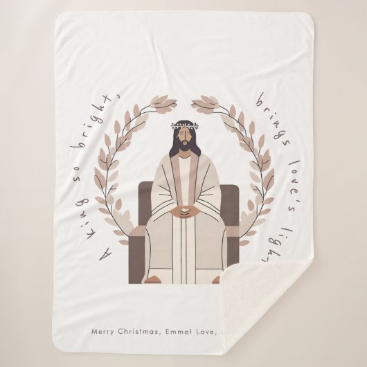 Christmas | Een koning zo helder | Jezus | Neutral Sherpa Deken (Voorkant)