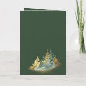 Christmas Elegance: Green and Gold Pine Tree Kaart (Achterkant)