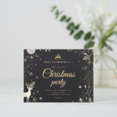 Christmas Elegant Business Corporate Holiday Party Uitnodiging Briefkaart (Staand voorkant)