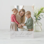 Christmas Elegant Script Baking Spirits Bright  Feestdagenkaart (Staand voorkant)