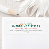 Christmas Elegant Simple Return Address Etiket (Insitu)