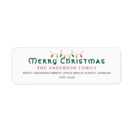 Christmas Elegant Simple Return Address Etiket