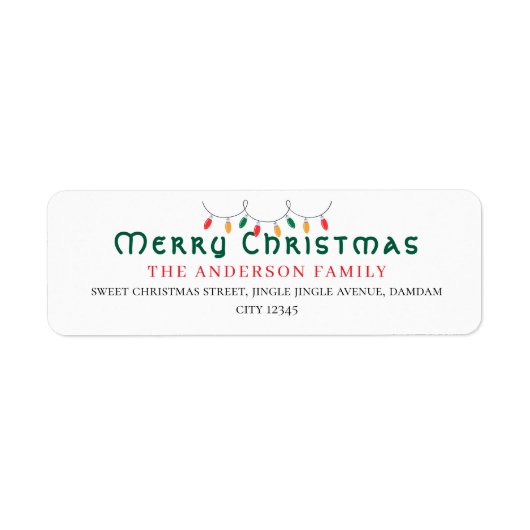 Christmas Elegant Simple Return Address Etiket (Voorkant)
