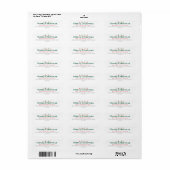 Christmas Elegant Simple Return Address Etiket (Full Sheet)