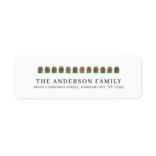 Christmas Elegant Simple Return Address Etiket (Voorkant)