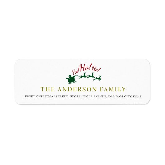 Christmas Elegant Simple Return Address Etiket (Voorkant)