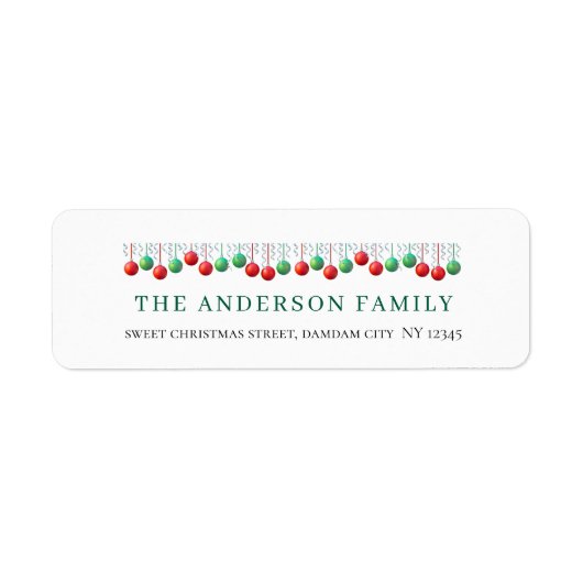 Christmas Elegant Simple Return Address Etiket (Voorkant)