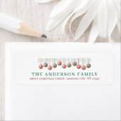 Christmas Elegant Simple Return Address Etiket (Insitu)