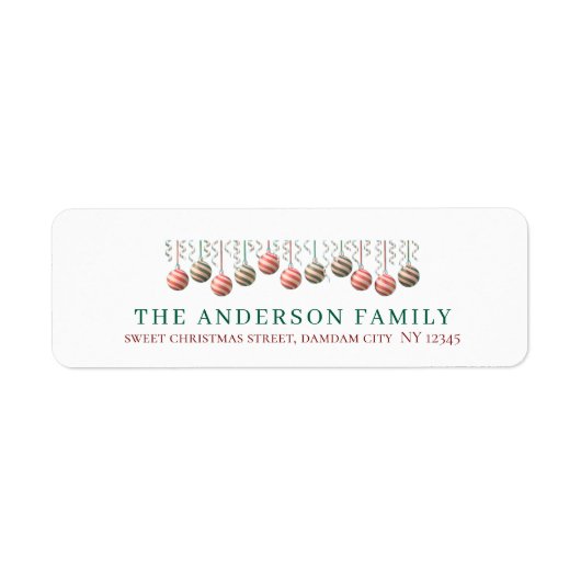 Christmas Elegant Simple Return Address Etiket (Voorkant)