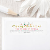 Christmas Elegant Simple Return Address Etiket (Insitu)