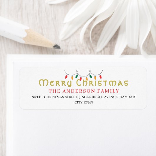 Christmas Elegant Simple Return Address Etiket (Insitu)