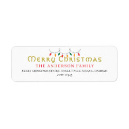 Christmas Elegant Simple Return Address Etiket