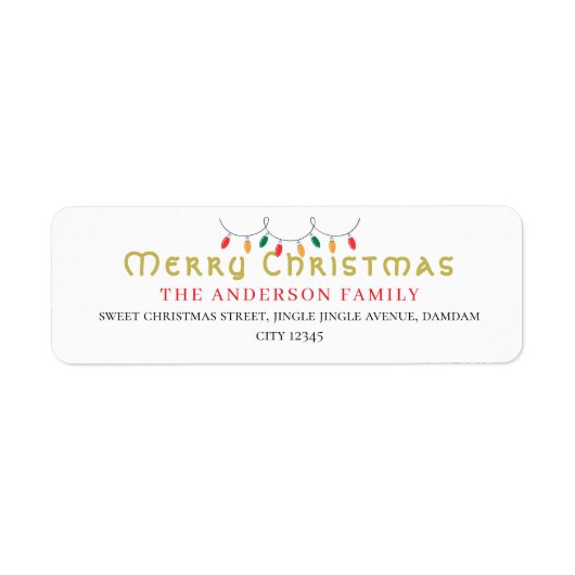 Christmas Elegant Simple Return Address Etiket (Voorkant)
