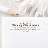 Christmas Elegant Simple Return Address Etiket (Insitu)