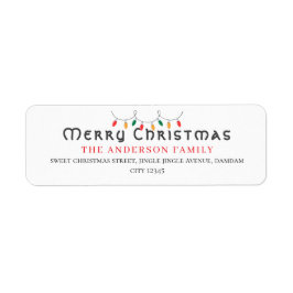 Christmas Elegant Simple Return Address Etiket